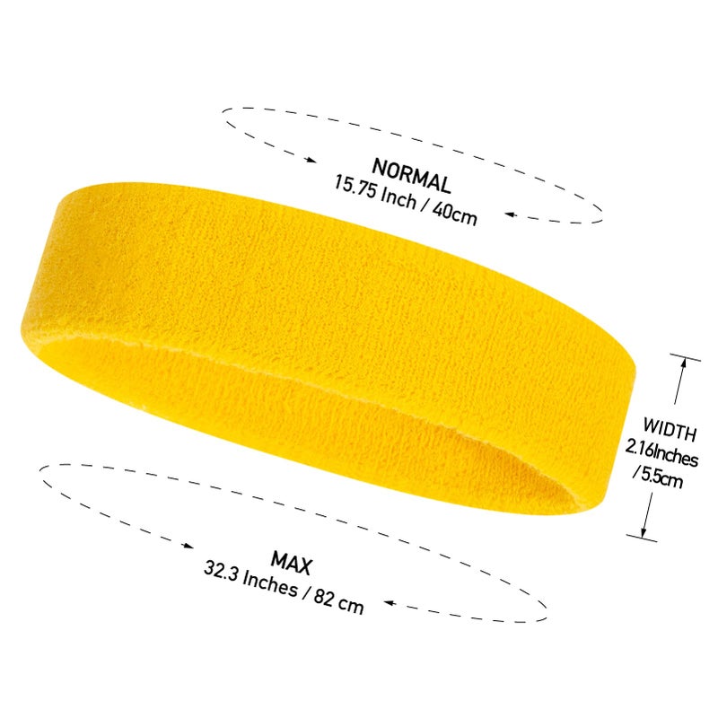 ONUPGO Sweatband Headbands for Men & Women -12PCS Sports Headbands Moisture Wicking Athletic Cotton Terry Cloth Head Band - Image 4